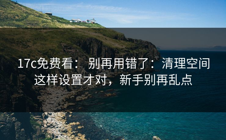 17c免费看： 别再用错了：清理空间这样设置才对，新手别再乱点