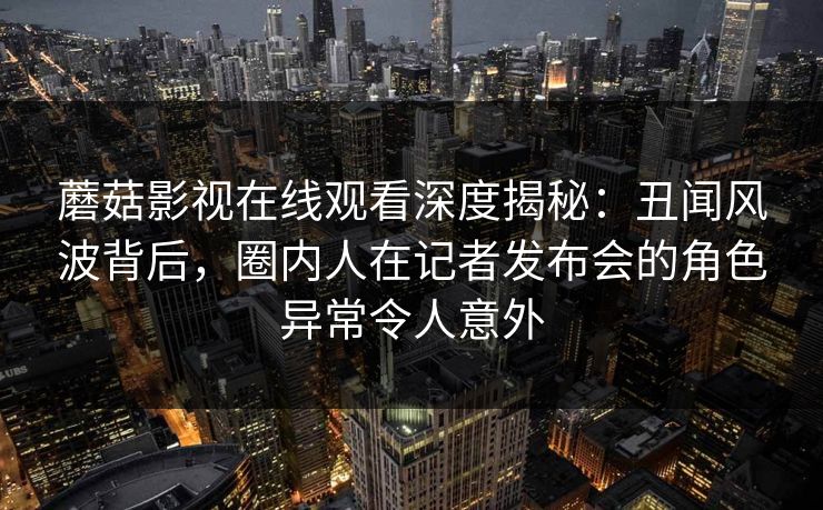蘑菇影视在线观看深度揭秘:丑闻风波背后,圈内人在记者发布会的角色异常令人意外 蘑菇影视在线观看深度揭秘:丑闻风波背后,圈内人在记者发布会的角色异常令人意外